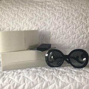 Prada Sunglasses SPR 27N1AB3M1 Black 55 MM